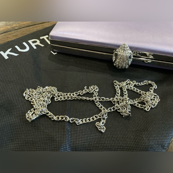 KURT GEIGER LONDON- Kensington Frame Clutch/Crossbody Satin Bag- NWT w/Dust Bag - Picture 10 of 13